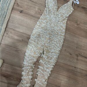 JOVANI 60010 BEADED WEDDING JUMPSUIT No Skirt - size 8